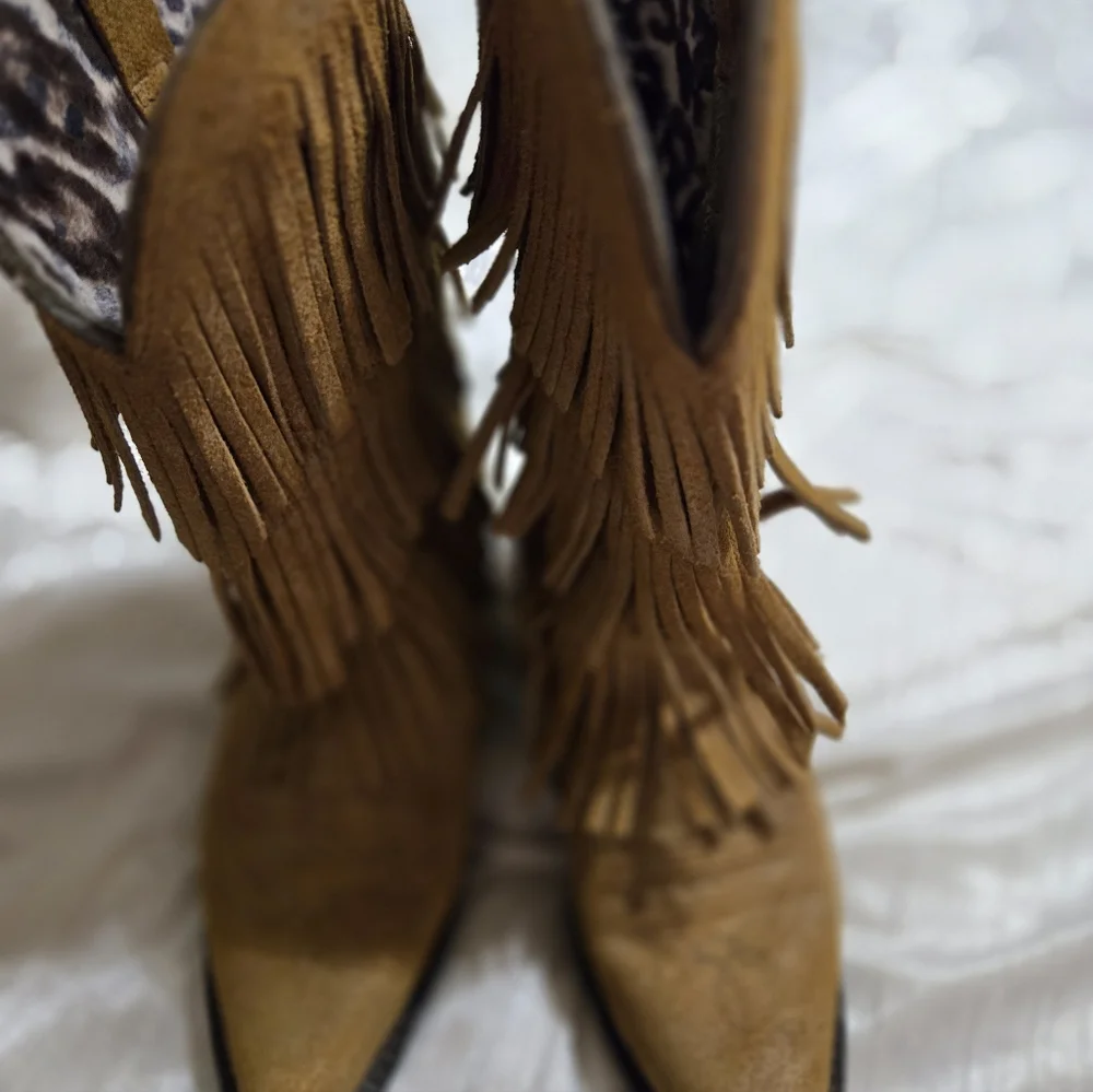Fringe Suede Western Boots - By Dingo Size 8 EUC! - Picture 6 of 15